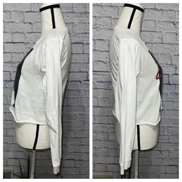 Selena Cropped Top Small  Long Sleeves White - Picture 6 of 12